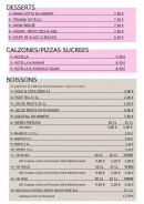 Menu Urban and Food - Les desserts, boissons, ...