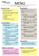 Menu Urban and Food - Le makloub, calzones, ...