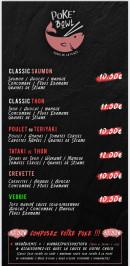 Carte et menu de Sushi de la place à Pelissanne — Poke bowls