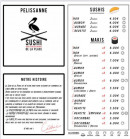Carte et menu de Sushi de la place à Pelissanne — Sushis et makis