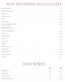 Menu Royal Provence - Les boissons alcoolisées et bières