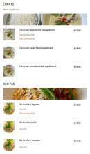 Menu Café Siam du Lac - Les currys et kao pad