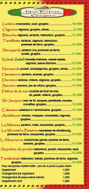 Menu La Cigale - Les entrées
