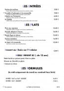 Menu Le Commerce - entrées, plats, formules