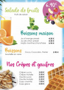 Menu O’Delices - Les boissons, crêpes et gaufres,...