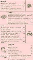 Menu Sista - La carte