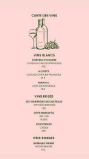 Menu Sista - Les vins