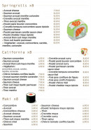 Carte et menu de L'atelier du sushi à Gemenos — Les springrolls, california, ...