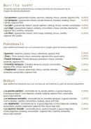 Carte et menu de L'atelier du sushi à Gemenos — Les burrito sushi, poke bowls, ...