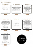 Carte et menu de L'atelier du sushi à Gemenos — Les plateaux