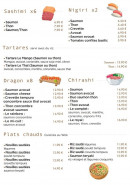 Carte et menu de L'atelier du sushi à Gemenos — Les sashimi, nagiri, ...
