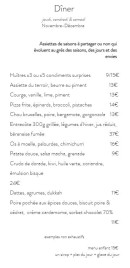 Menu Perséphone - Dîner