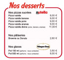 Menu Mike's Pizza - Les desserts
