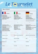 Carte et menu de Le Fournelet à Stes Maries de la Mer — Le menu à 30€