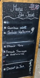Carte et menu de Terre et Mer à Stes Maries de la Mer — Exemple de menu