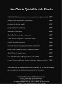 Menu Kariné - Les  plats de spécialités et de viandes