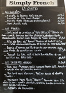 Menu Simply French - La carte