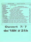 Menu Top Pizza - anchois, moitie-moitie, fromage, jambon fromage, normande...
