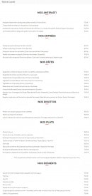 Menu Le Milazzo - Entrées, plats, desserts, .....