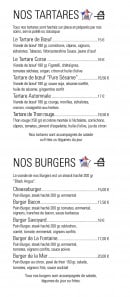 Carte et menu de Le café de la fontaine à Maussanne les Alpilles — Les tartares et burgers