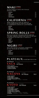 Carte et menu de O-Sushi à Maussanne les Alpilles — Les makis, californias, ...