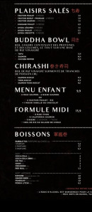 Carte et menu de O-Sushi à Maussanne les Alpilles — Les plaisirs salés, boissons, ...