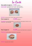 Carte et menu de Banco delle delizie à La Ciotat — Les burgers