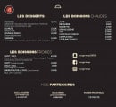 Menu Burger shop - les desserts et boissons,..