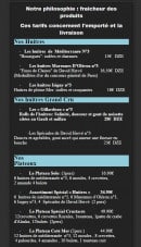 Carte et menu de Coté Mer Coquillages à La Ciotat — Les huîtres et plateaux