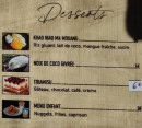Menu La paillote thaïlandaise - Les desserts