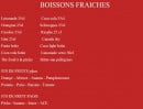 Menu Le Continental - Les boissons fraîches 