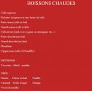 Menu Le Continental - Les boissons chaudes 