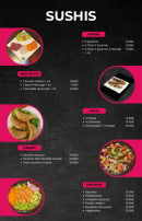 Menu Rubis Sushi - Sashimi, brochettes et gyozas,...
