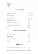 Carte et menu de Château de Fonscolombe à Le Puy Sainte Reparade — Champagnes, prosecco