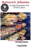 Carte et menu de Rotisserie Johanna à Le Rove — Rôtisserie