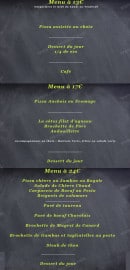 Menu Les 4 Chemins - Les menus suite