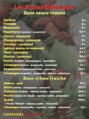 Carte et menu de La Pizza des 4 Chemins à Roquefort la Bedoule — Les pizzas classiques