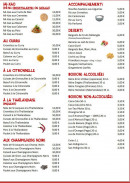 Carte et menu de Restaurant Soleil d'Asie à Roquefort la Bedoule — Les desserts et accompangements