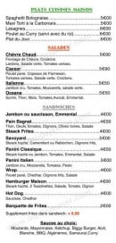 Menu Myo D'ôh - Les salades et sandwiches 