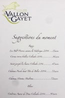 Carte et menu de Le Vallon de Gayet à Mouries — Suggestions