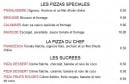 Menu Casa Pizza - Les Pizzas Spéciales, pizzas du Chef et sucrée