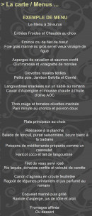 Menu Mas Du Capoun - Menu