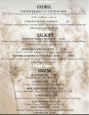 Carte et menu de La paillote des alpilles à Fontvieille — Les entrées, salades et pizzas