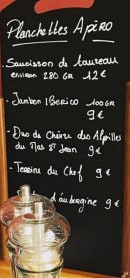 Menu Le Madaleno - Les apéros