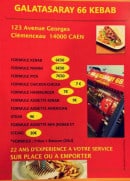 Menu Galatasaray 66 - Les formules