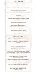 Menu Le Bouchon du Vaugueux - Les menus