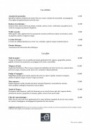 Menu Ô Globe - Les entrée et plats