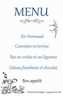 Menu Papo'thé - Menu