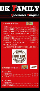 Carte et menu de Buyuk Family à Condé-en-Normandie — Les assiettes, barquettes, ...