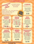 Menu La Renaissance - les plats a emporter